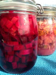 Gemüse und Obst nach vier Wochen milchsaurer Fermentation